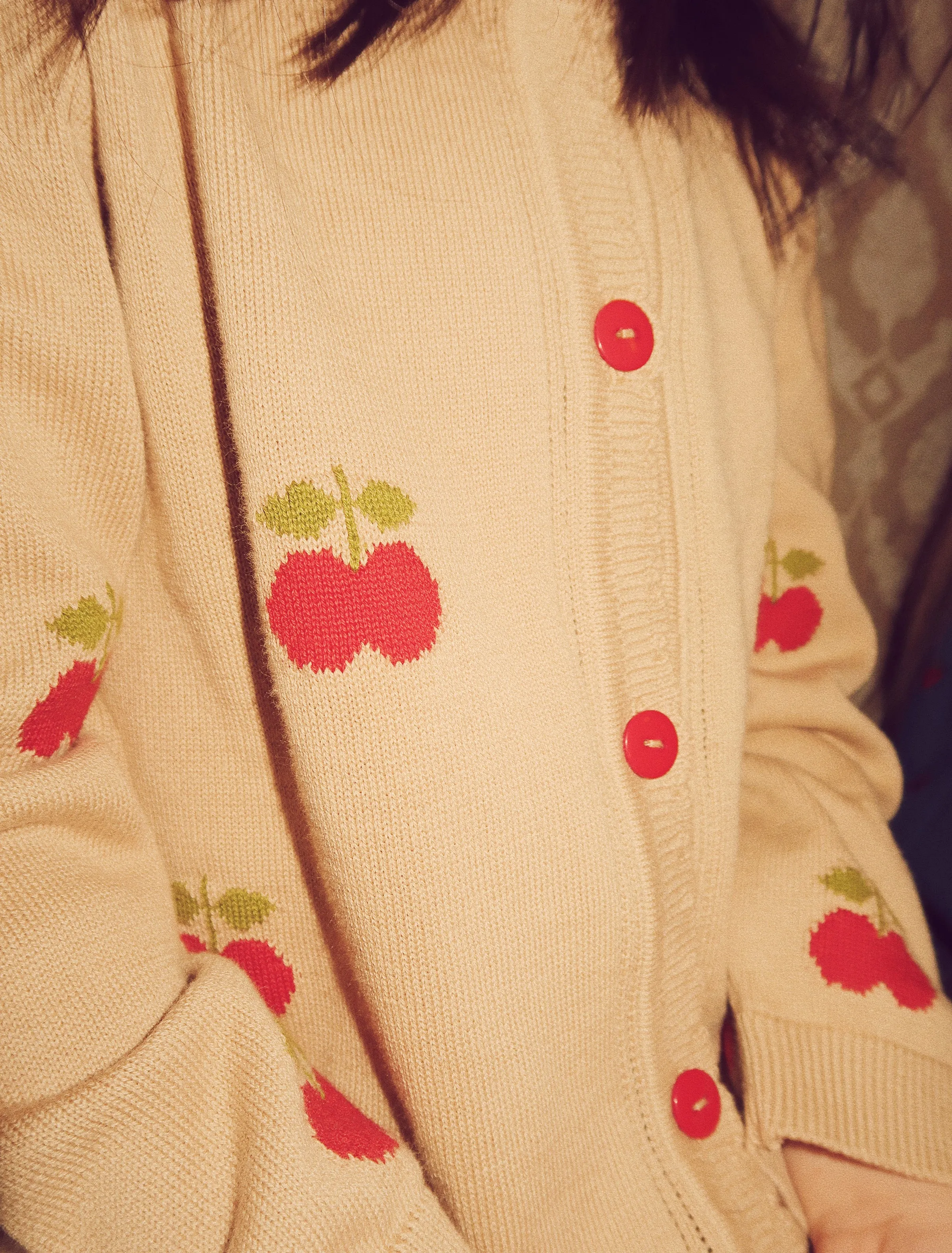 Barbara Cardigan in Tan/Apple