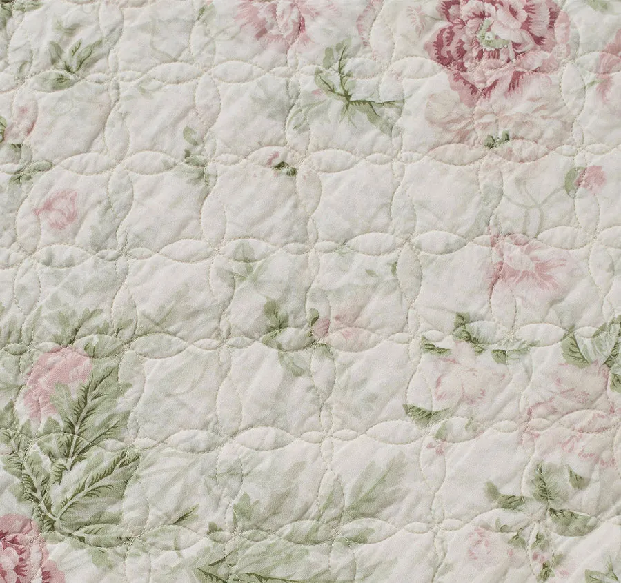 Breezy Floral Coverlet Set Pink and Green