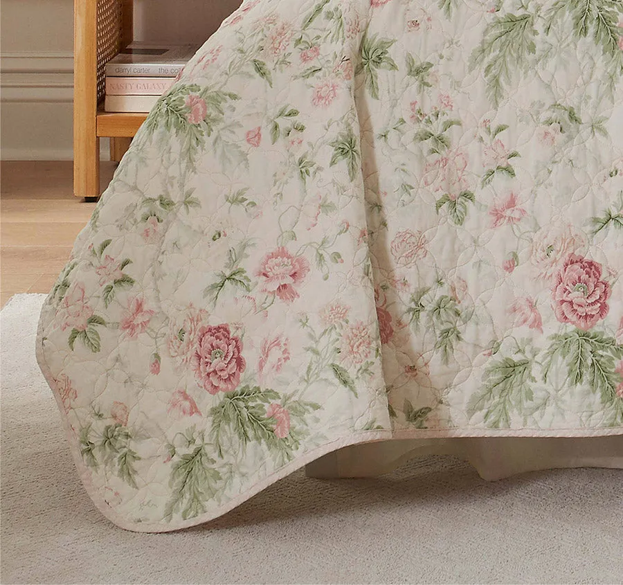 Breezy Floral Coverlet Set Pink and Green