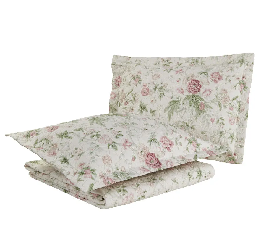 Breezy Floral Coverlet Set Pink and Green