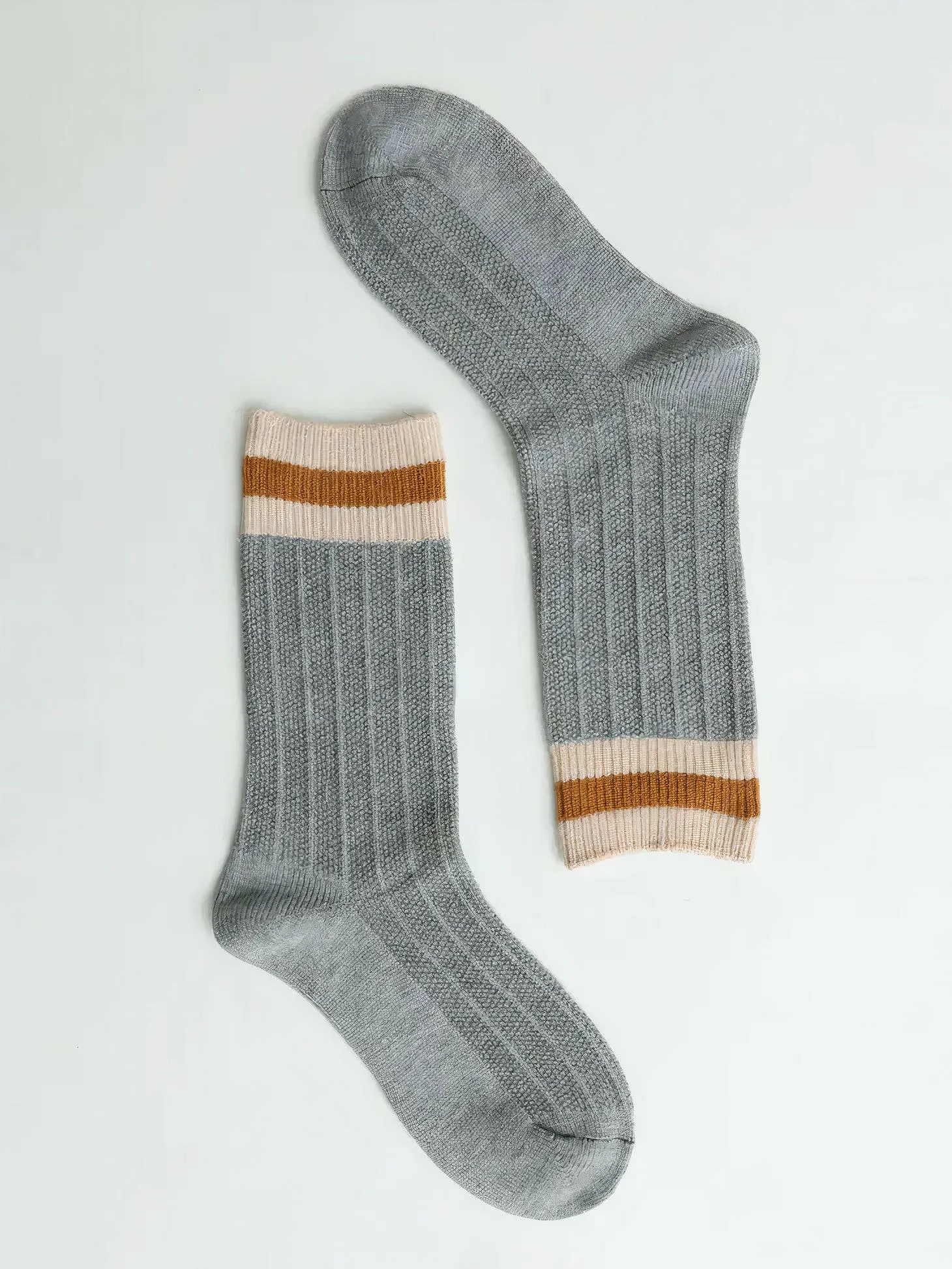 Grey Colour Block Socks