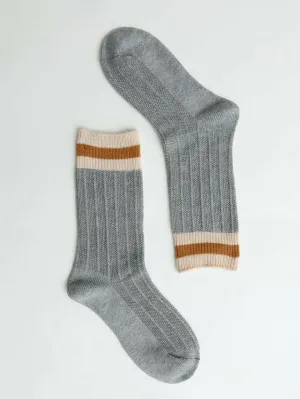 Grey Colour Block Socks