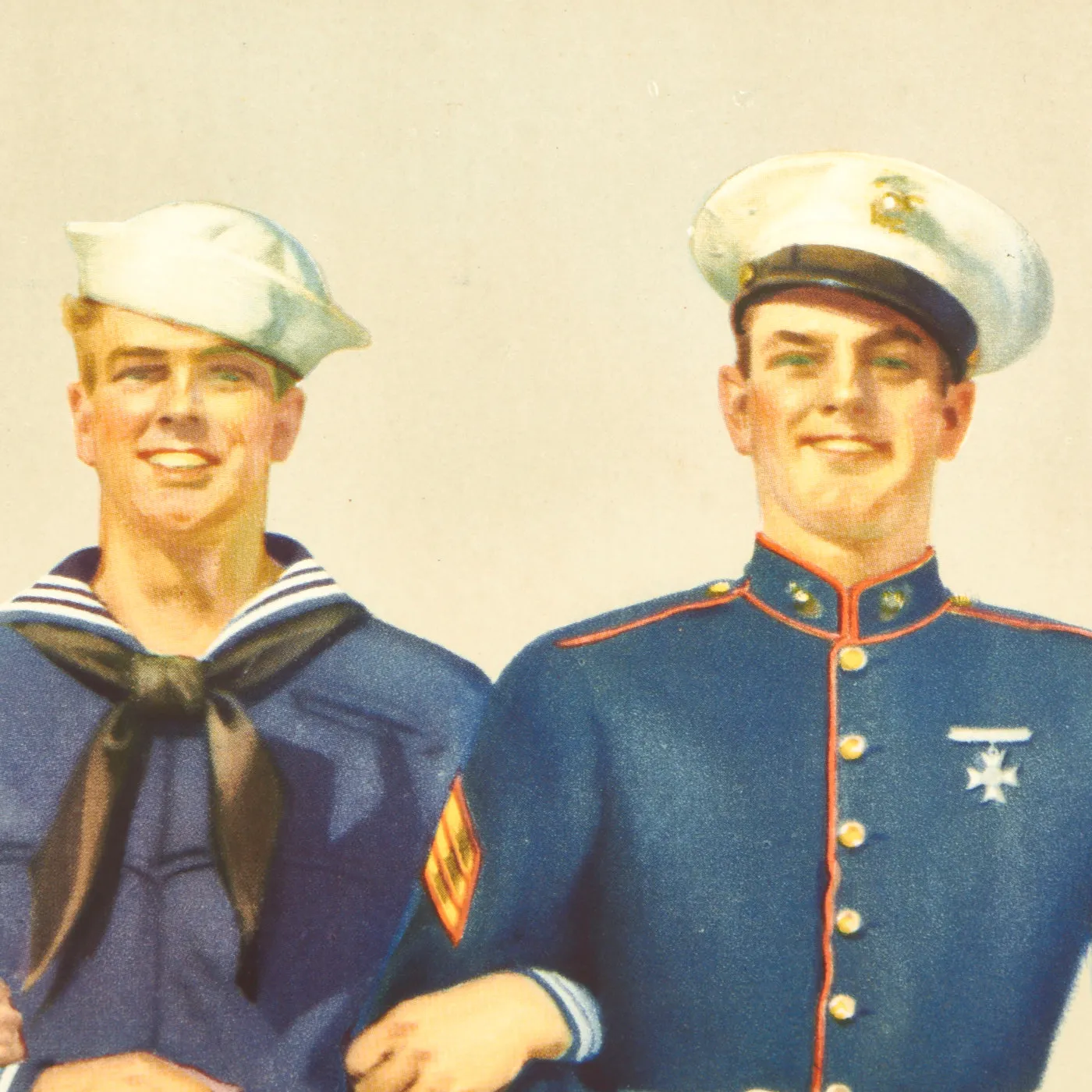 Original Outstanding Condition WWII U.S. Rigid Poster “Join The Red Cross” by Artist R.C. Kauffmann - 20" x 15"