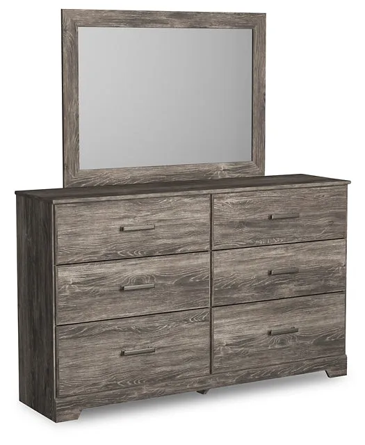 Ralinksi Full Panel Bed with Mirrored Dresser
