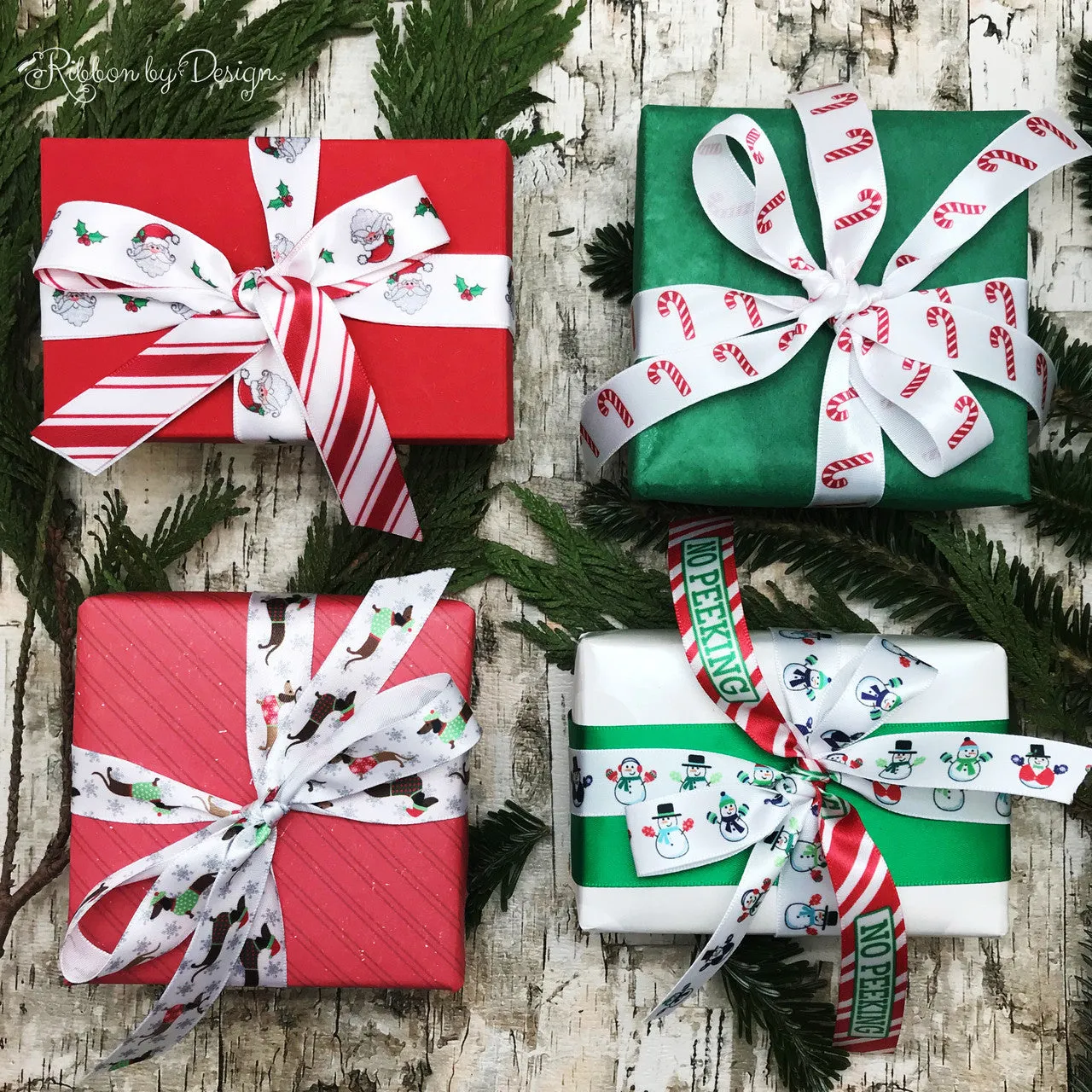 Snowman Ribbon on 5/8" white single face satin