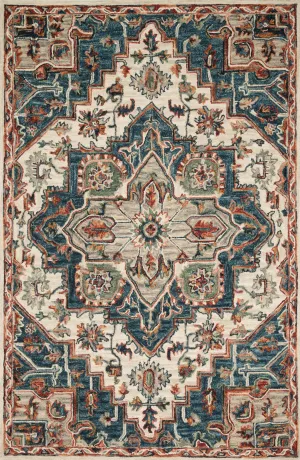 Victoria Rug in Blue & Red