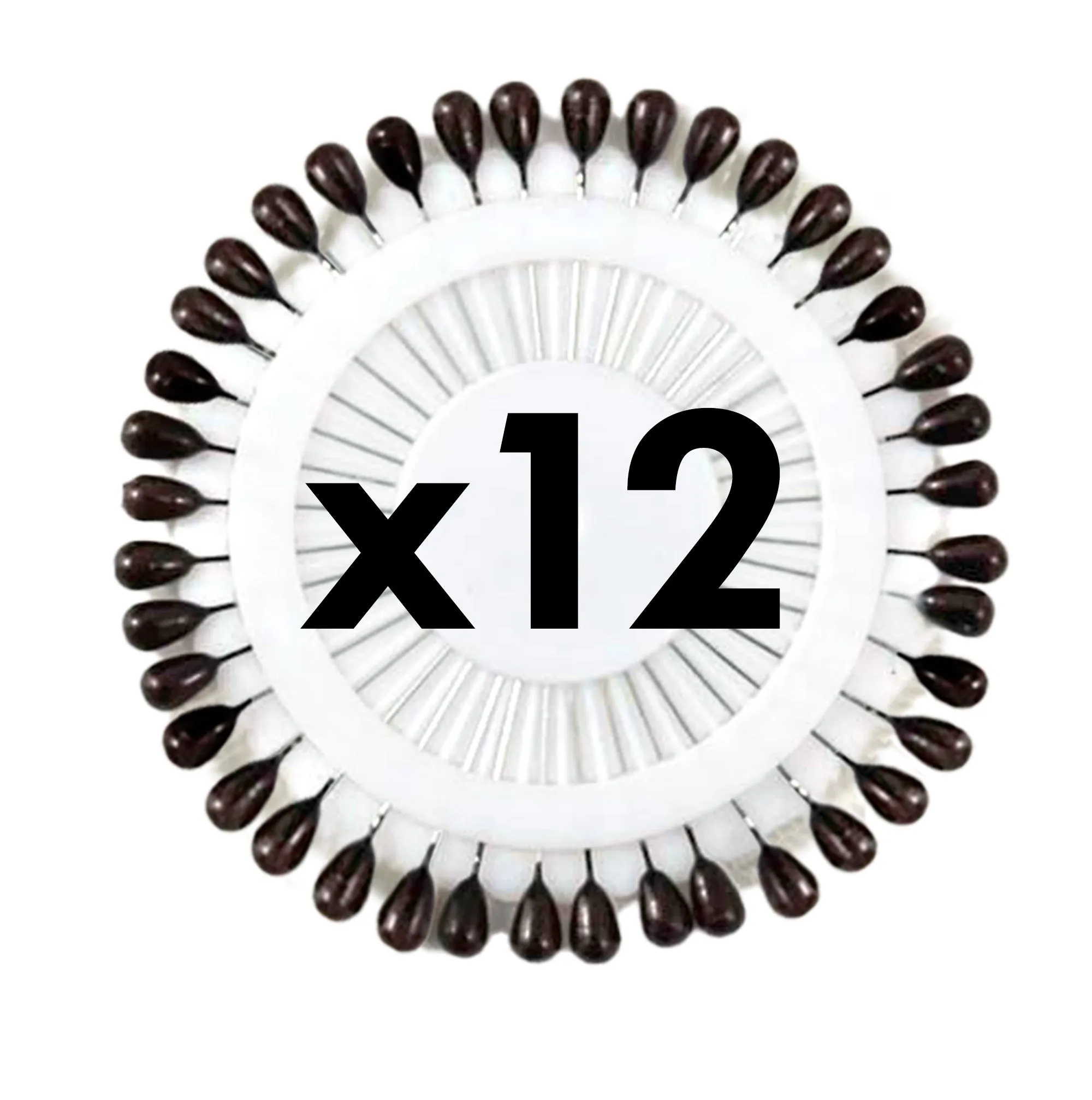 wholesale 12 wheels Large Straight Hijab Pins All Black